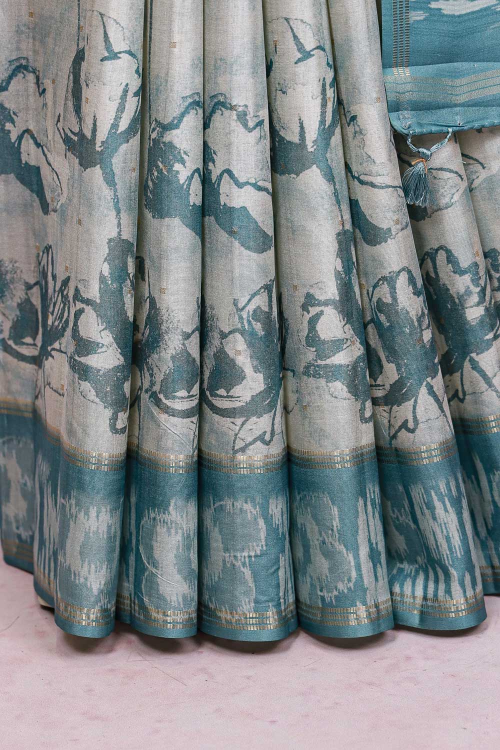 Off White Semi Tussar Saree