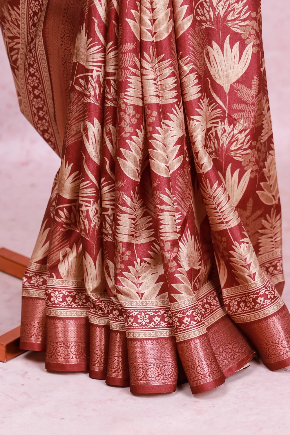 Beetroot Colour Chiffon Saree