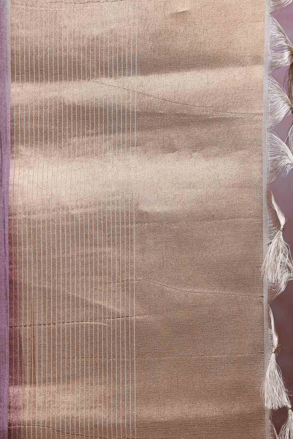Dusty Lavender Semi Tussar Saree