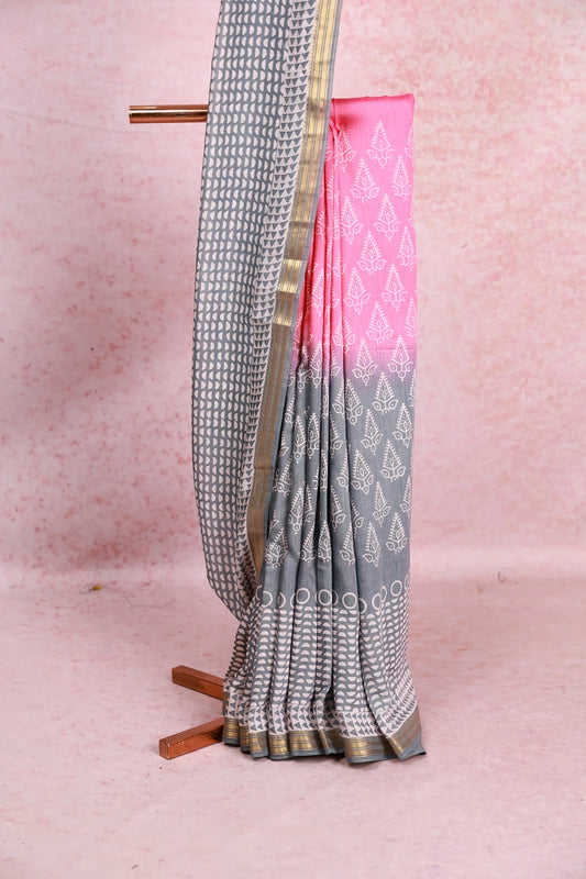 Multi Colour Chanderi Saree