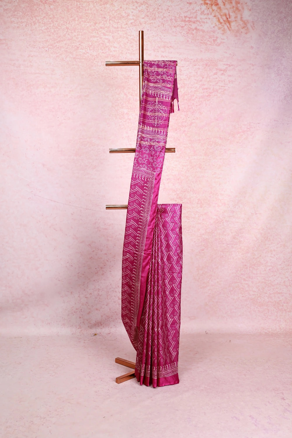 Dark Lavender Semi Tussar Saree