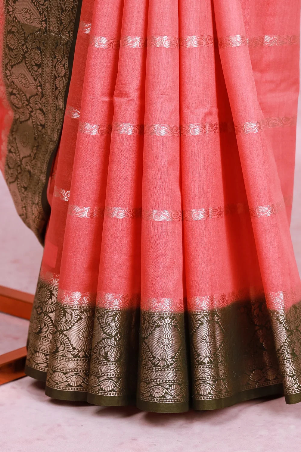 Peach Chiffon Saree
