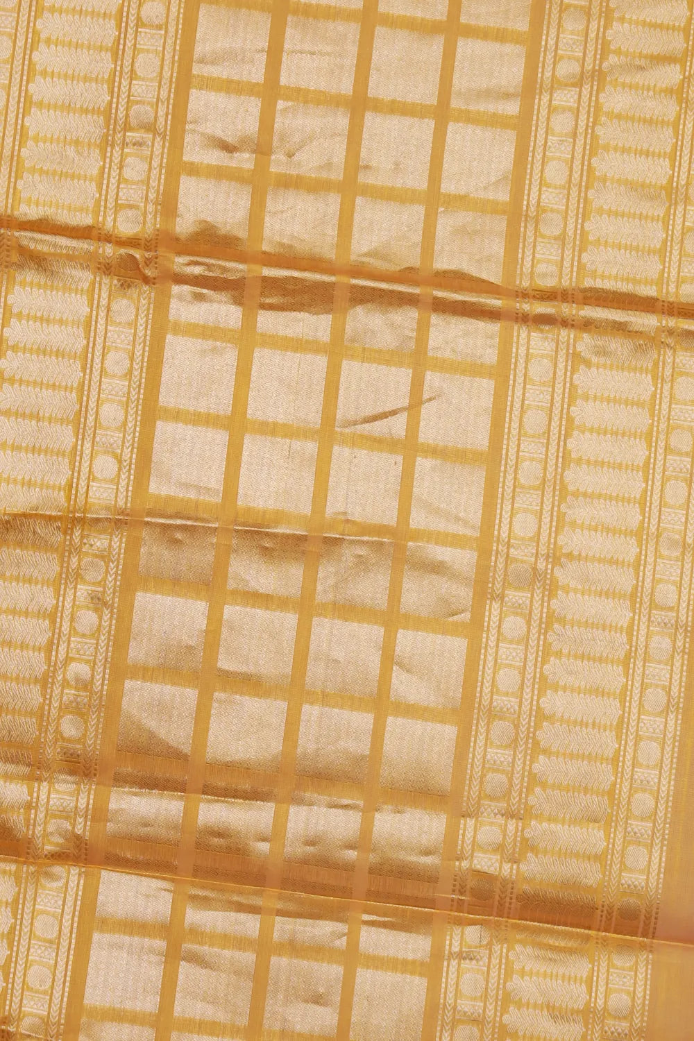 Yellow Cotton Silk Saree