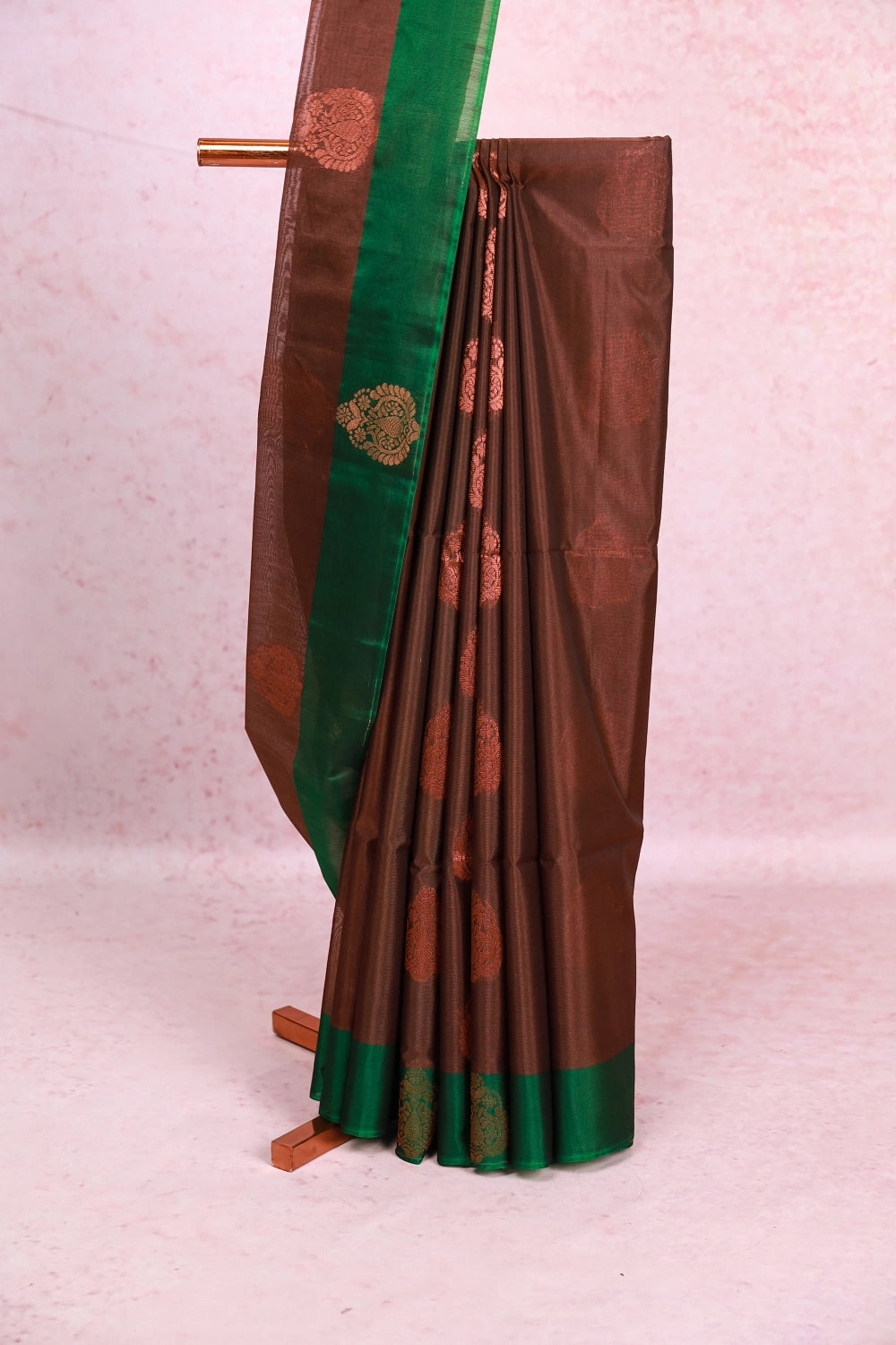 Coffee Brown Cotton Silk Saree