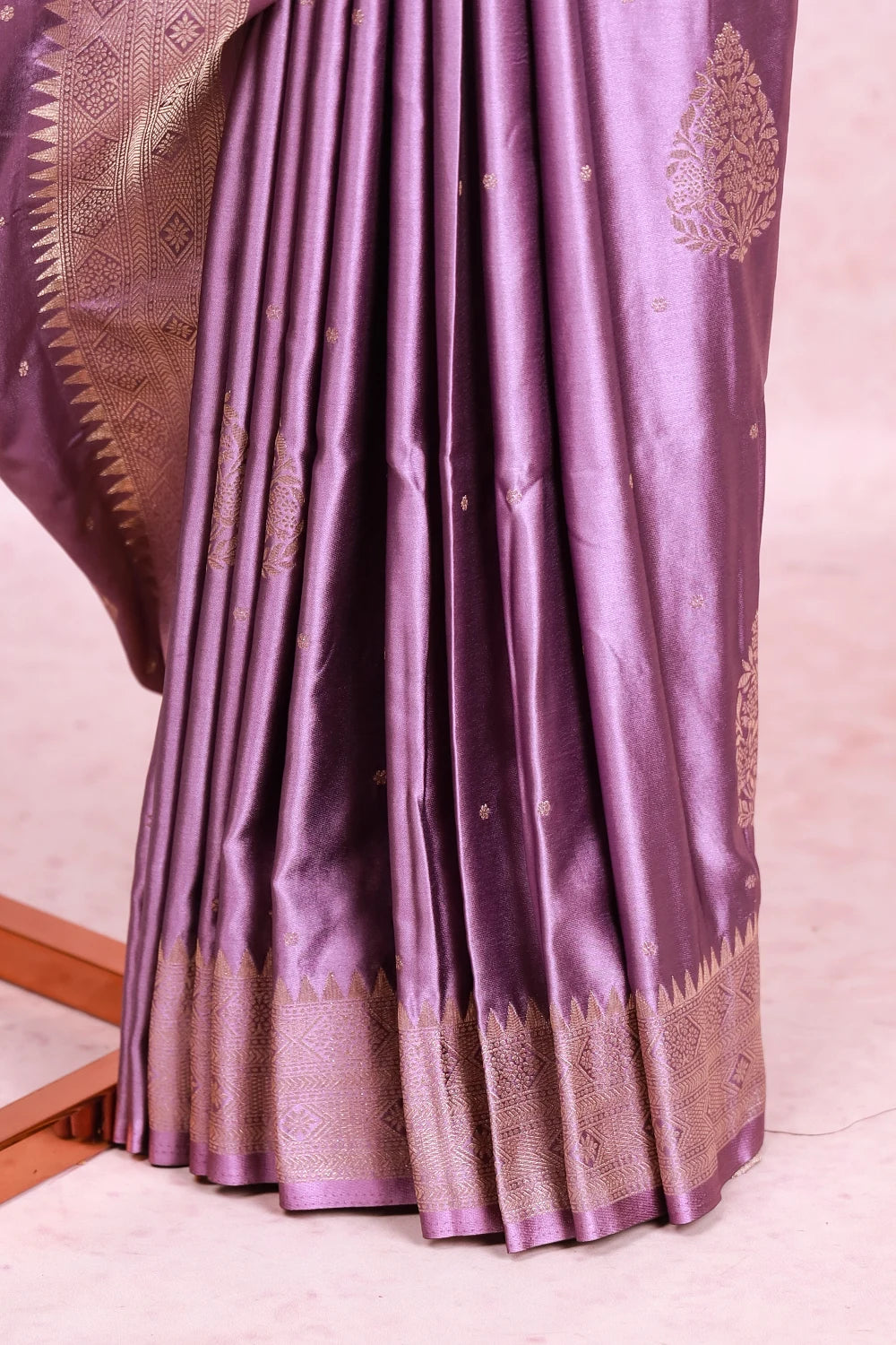 Lavender Lilac Semi Silk Saree