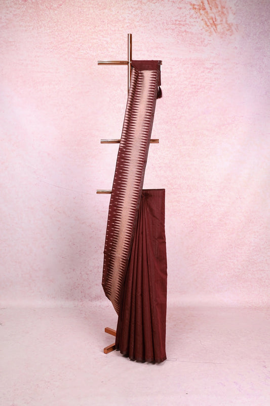 Dark Wine Cotton Silk Saree