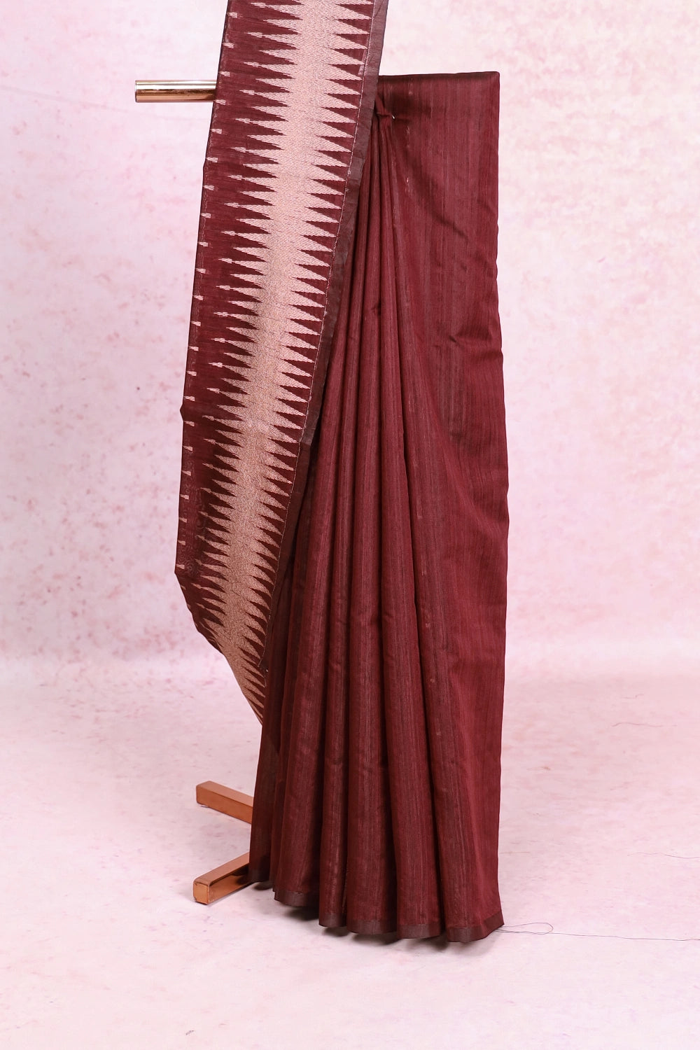 Dark Wine Cotton Silk Saree
