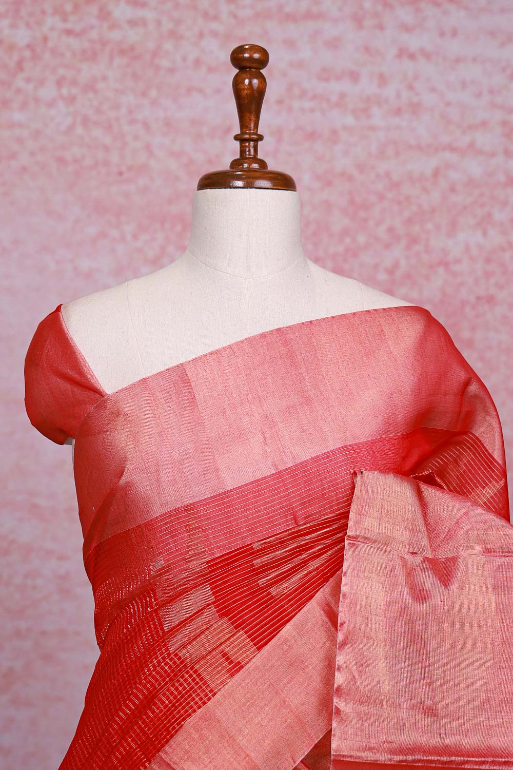 Red Cotton Saree - Seematti