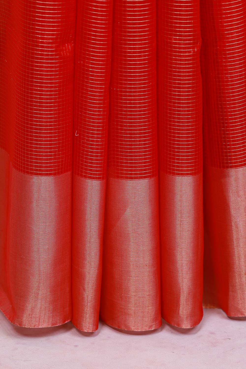 Red Cotton Saree - Seematti