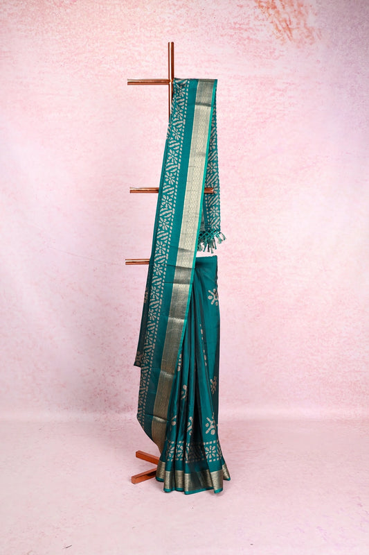 Peacock Green Silky Kota Saree