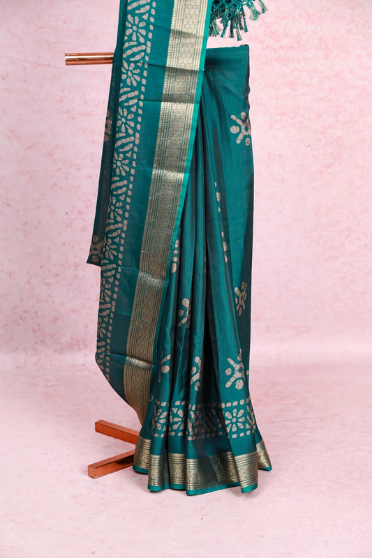 Peacock Green Silky Kota Saree