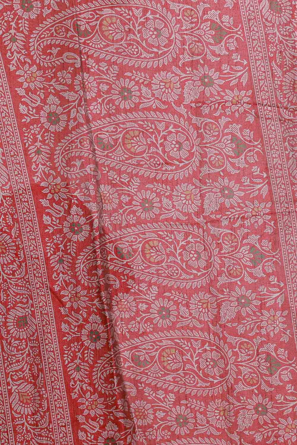 Red Semi Chanderi Saree - Seematti