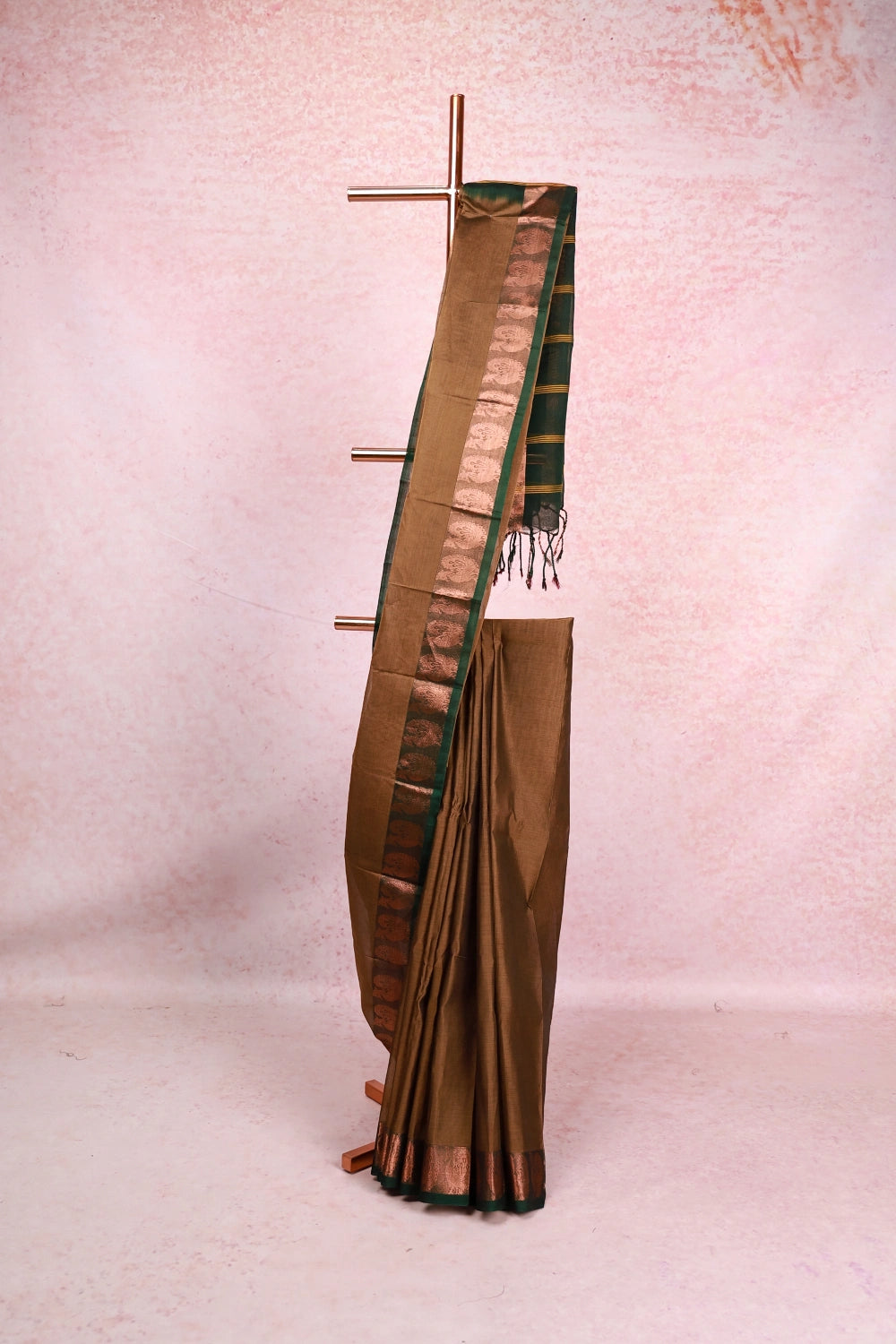 Moss Green Cotton Saree