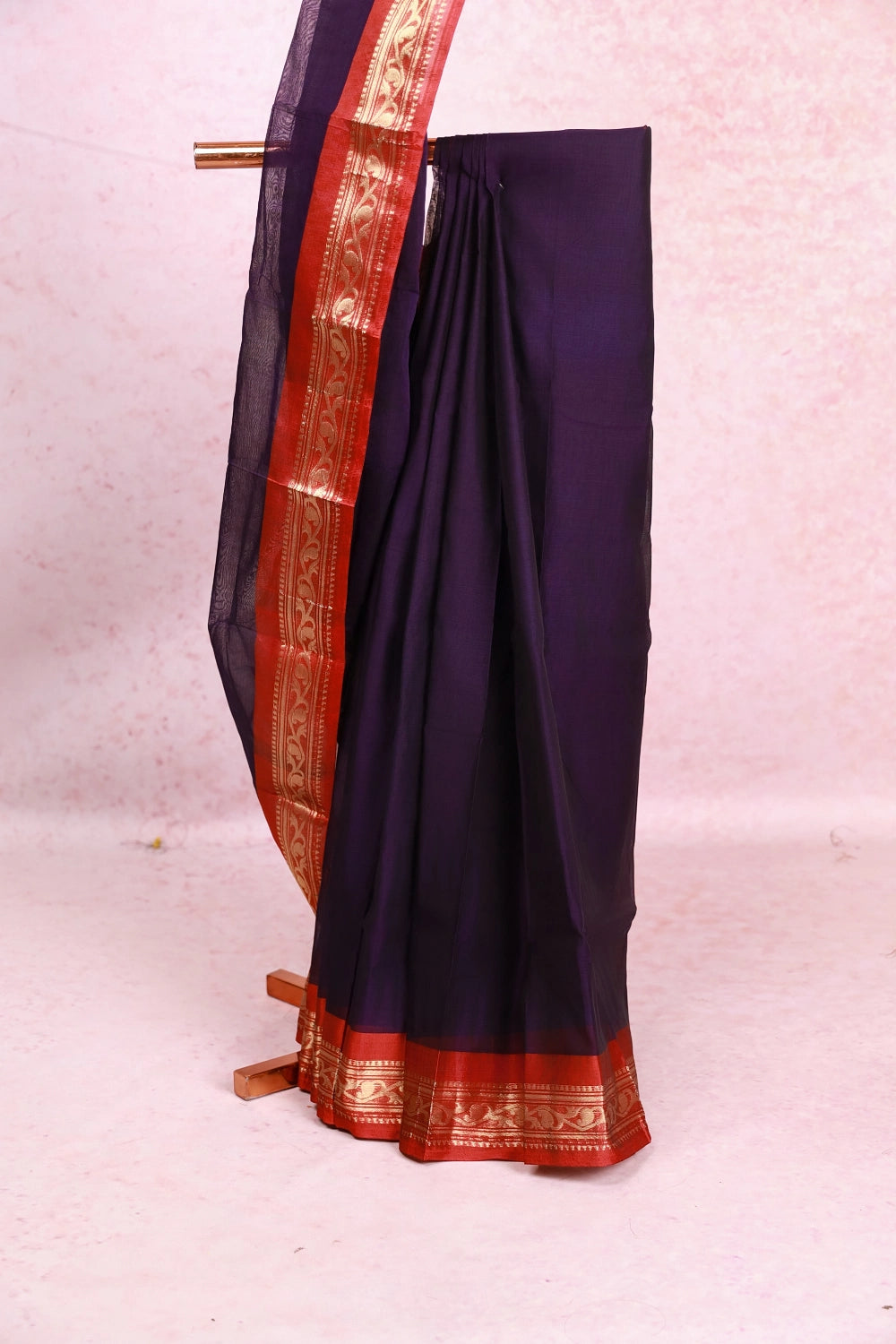 Dark Violet Cotton Saree