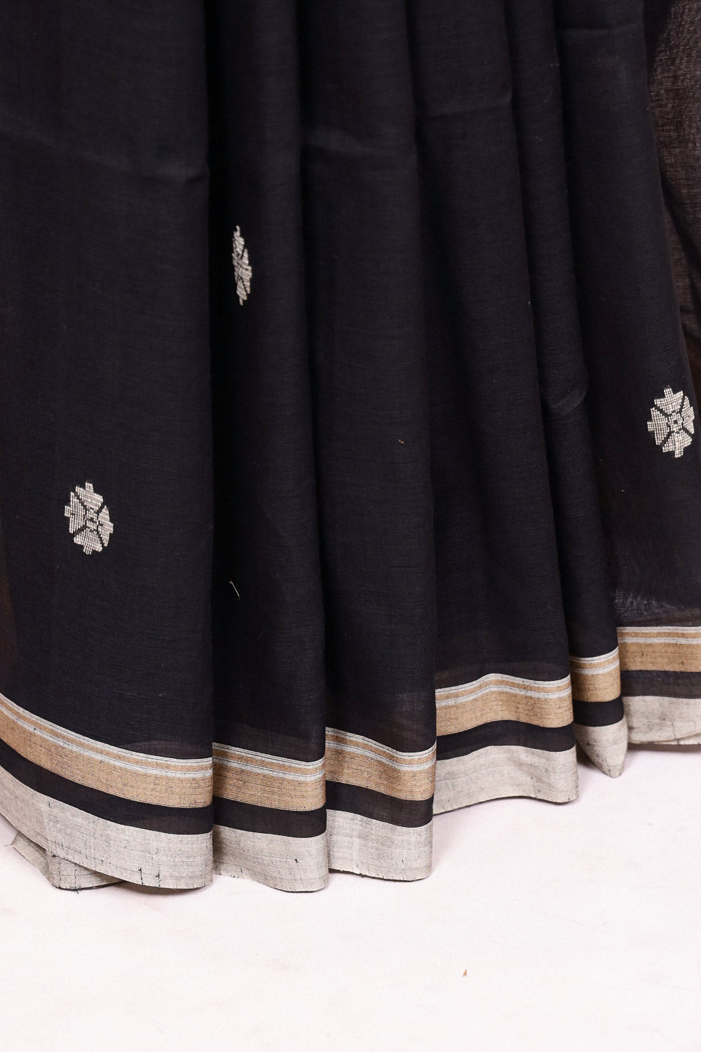 Black Mul Cotton Saree