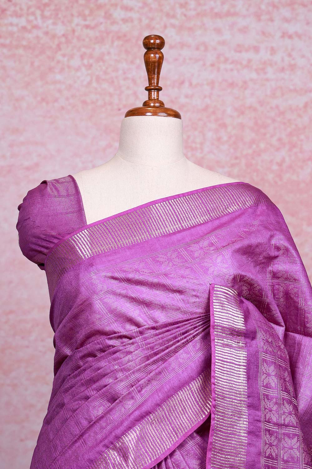 Lavender Semi Tussar Saree