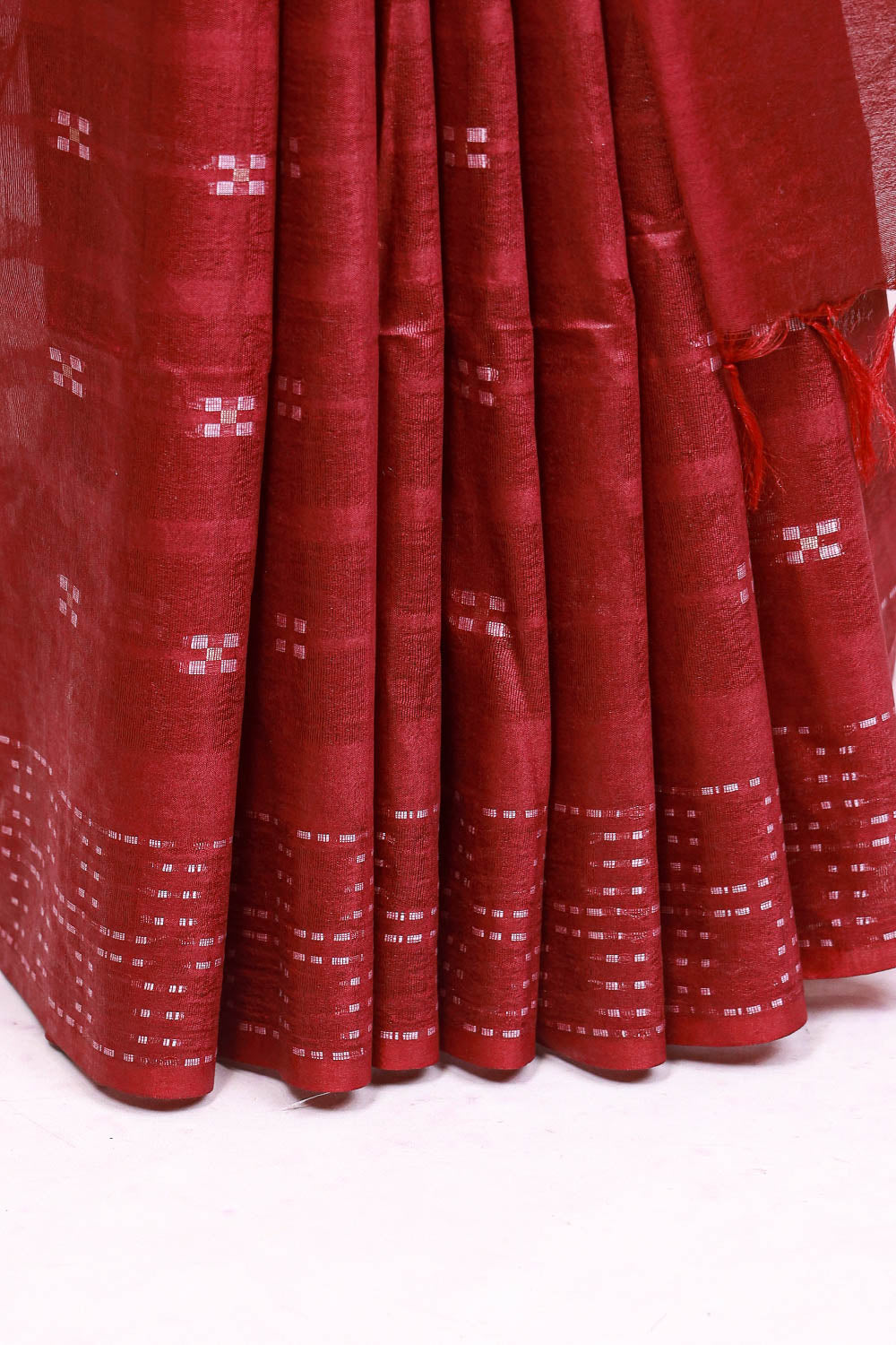 Dark Wine Semi Tussar Saree - Seematti
