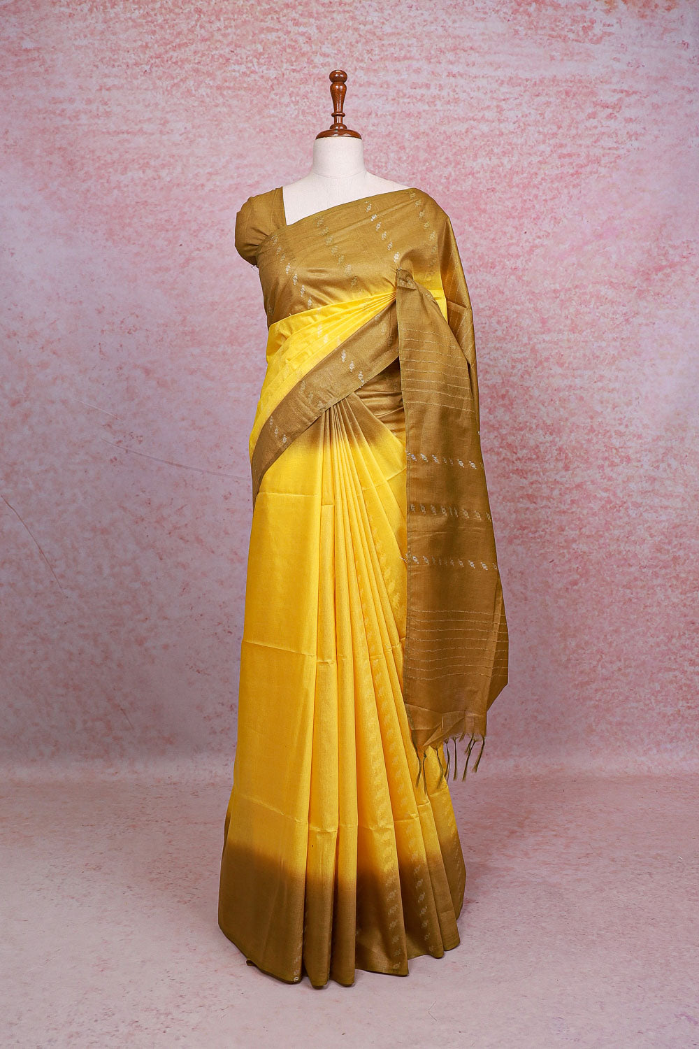 Yellow Semi Tussar Saree - Seematti