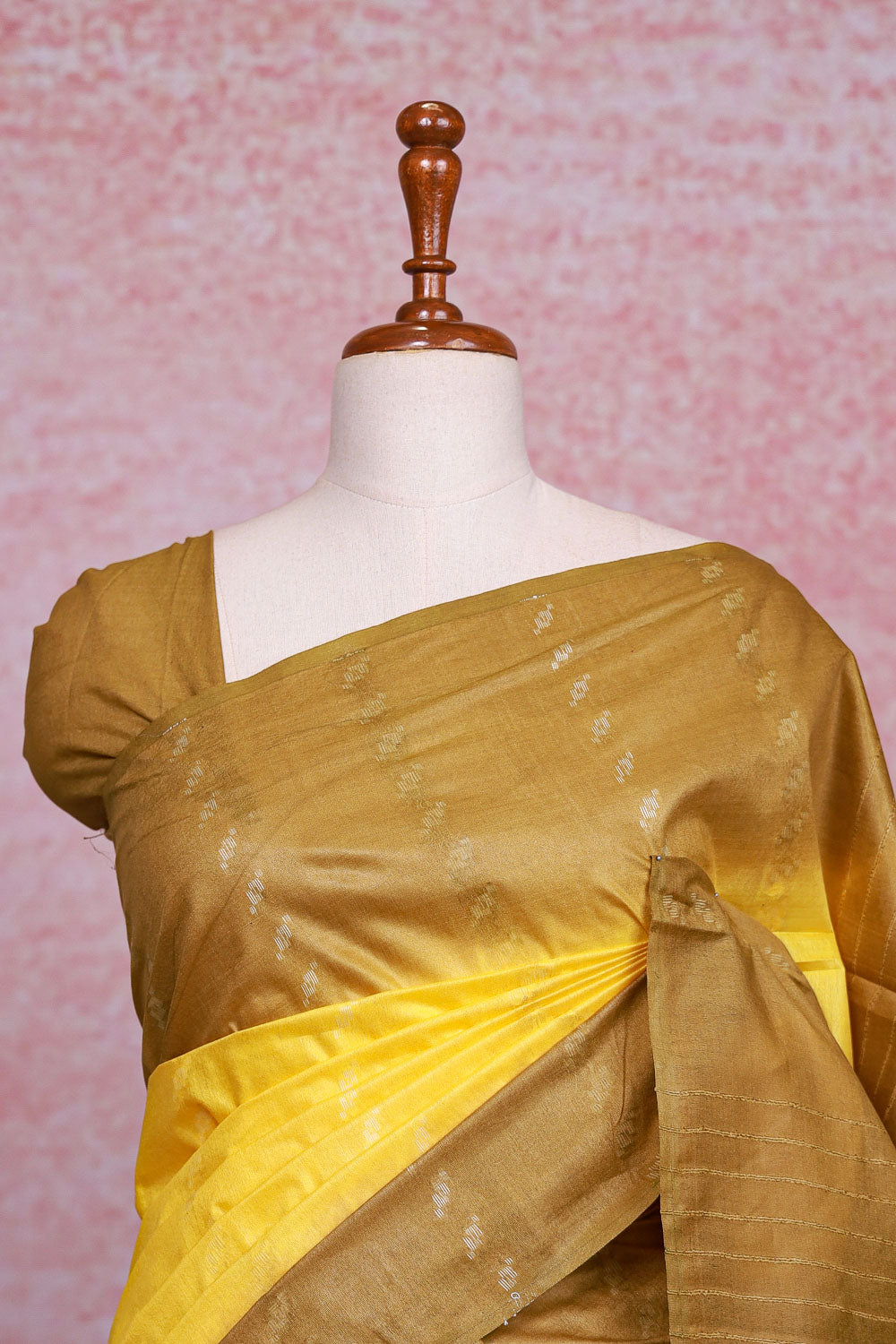 Yellow Semi Tussar Saree - Seematti