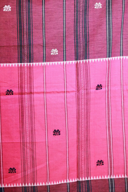 Pink And Purple Cotton Saree