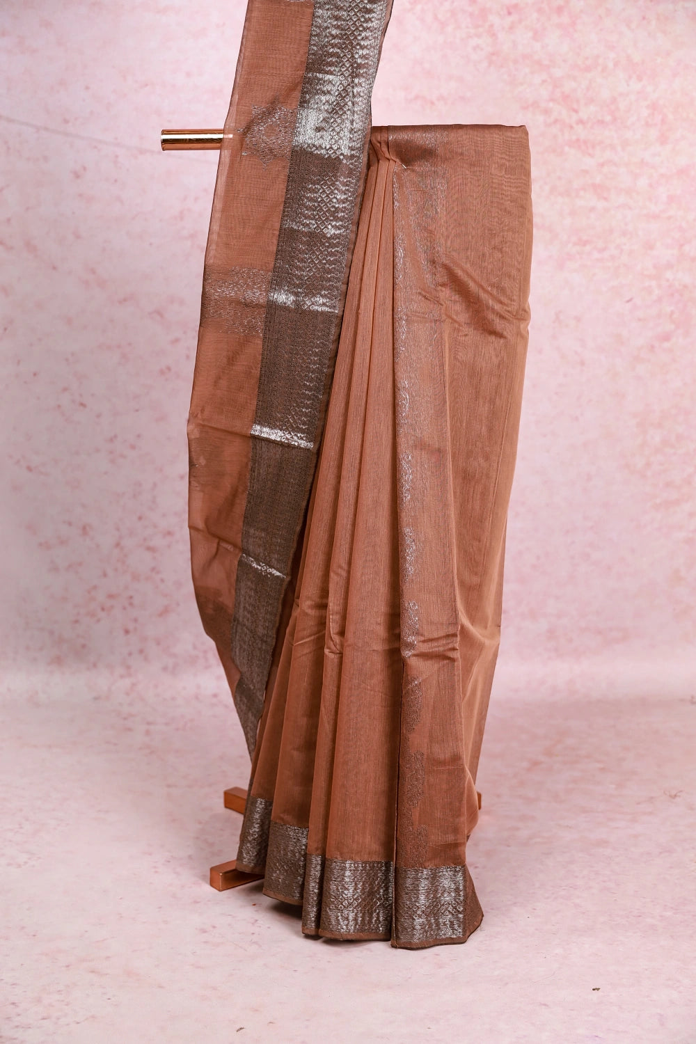 Light Brown Cotton Silk Saree
