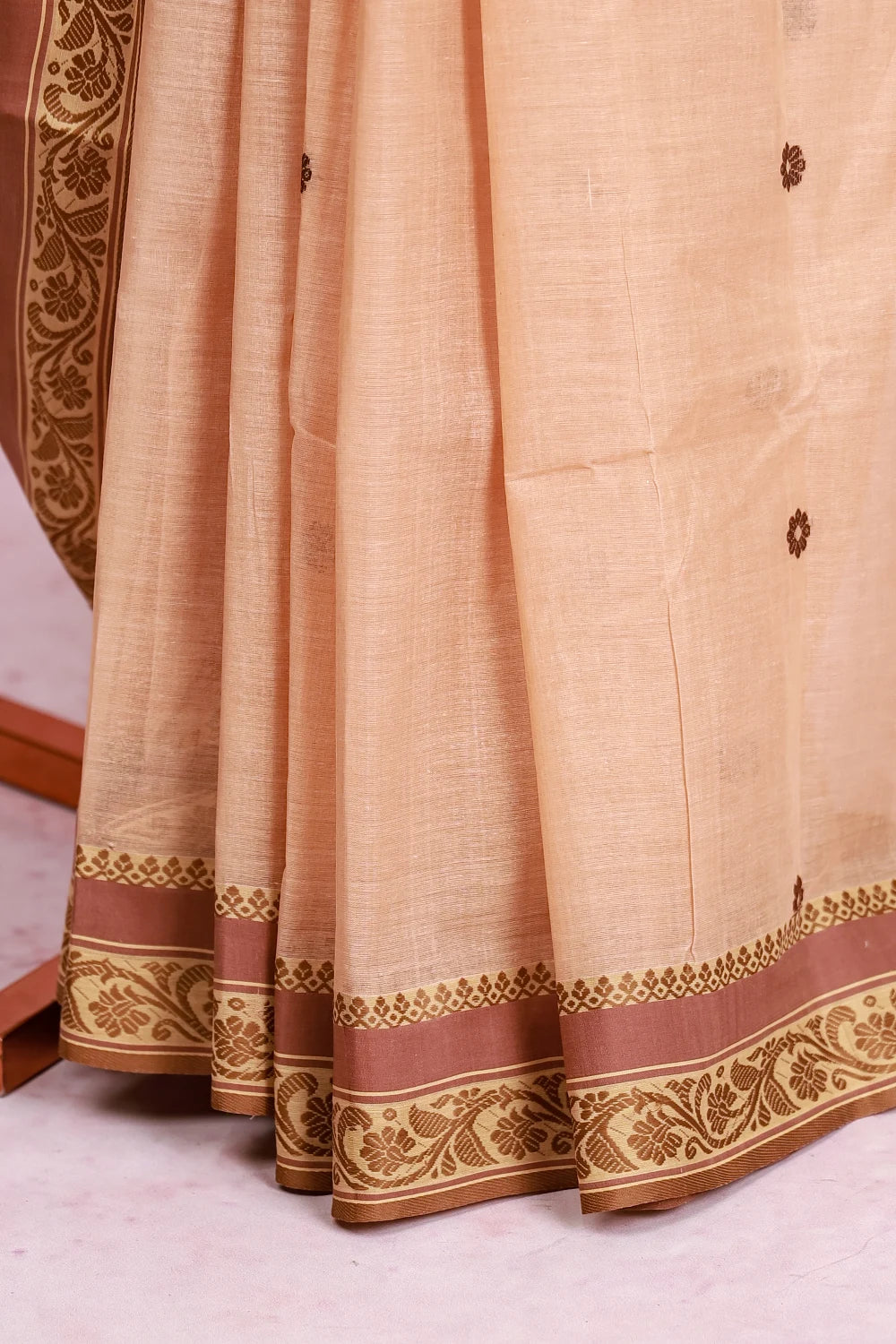 Dark Beige Cotton Saree