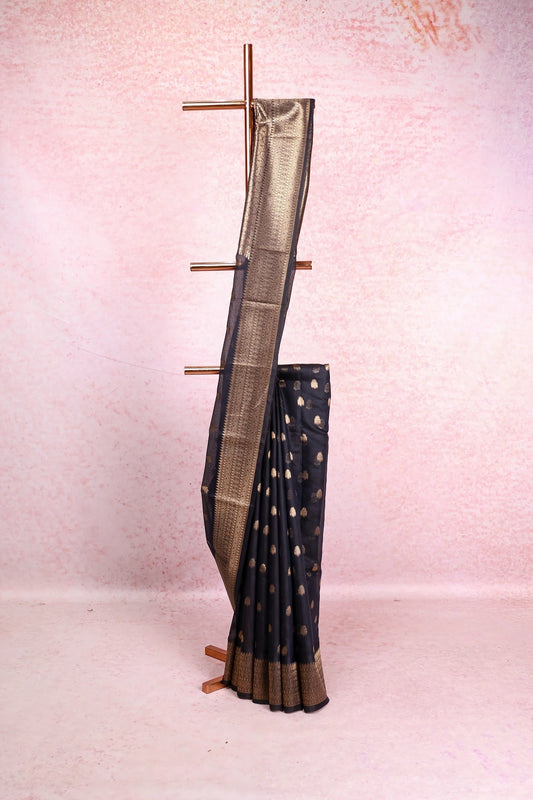 Dark Blue Cotton Silk Saree