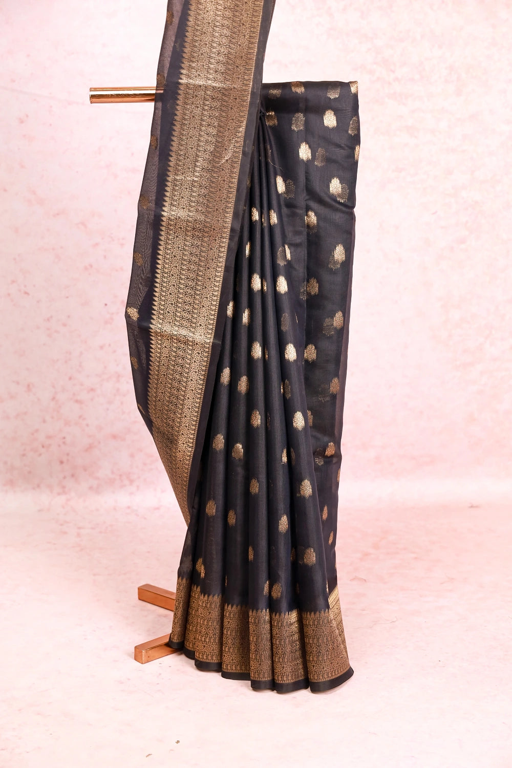 Dark Blue Cotton Silk Saree