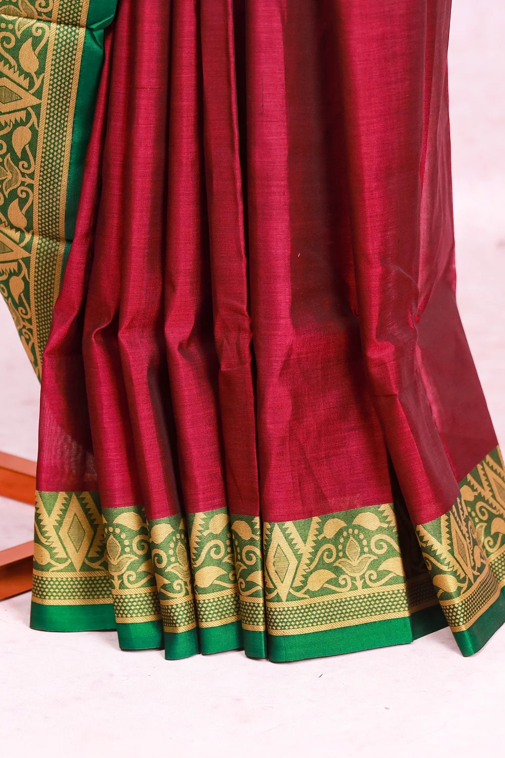 Dark Wine Cotton Saree