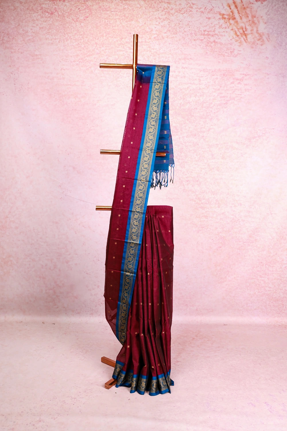 Dark Wine Chettinadu Cotton Saree