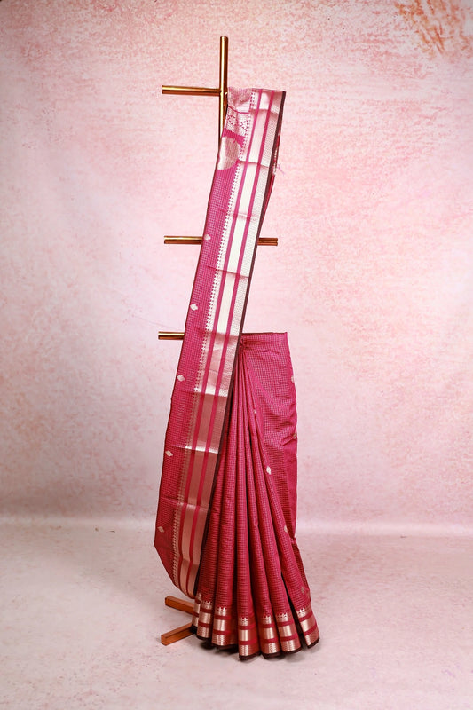 Dark Pink Soft Silk Saree