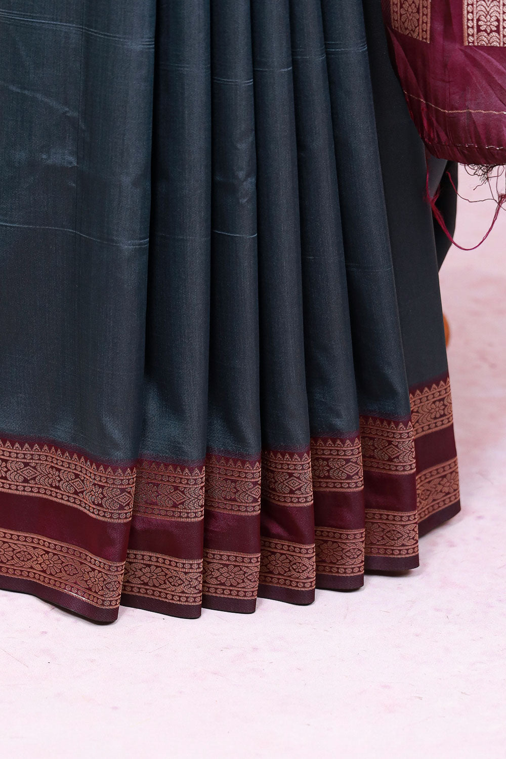 Ash Semi Silk Saree