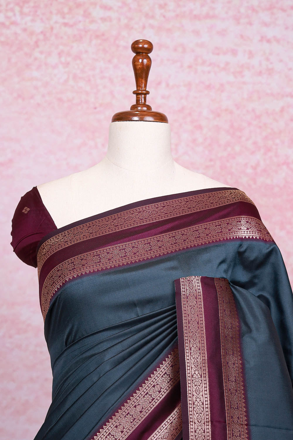 Ash Semi Silk Saree