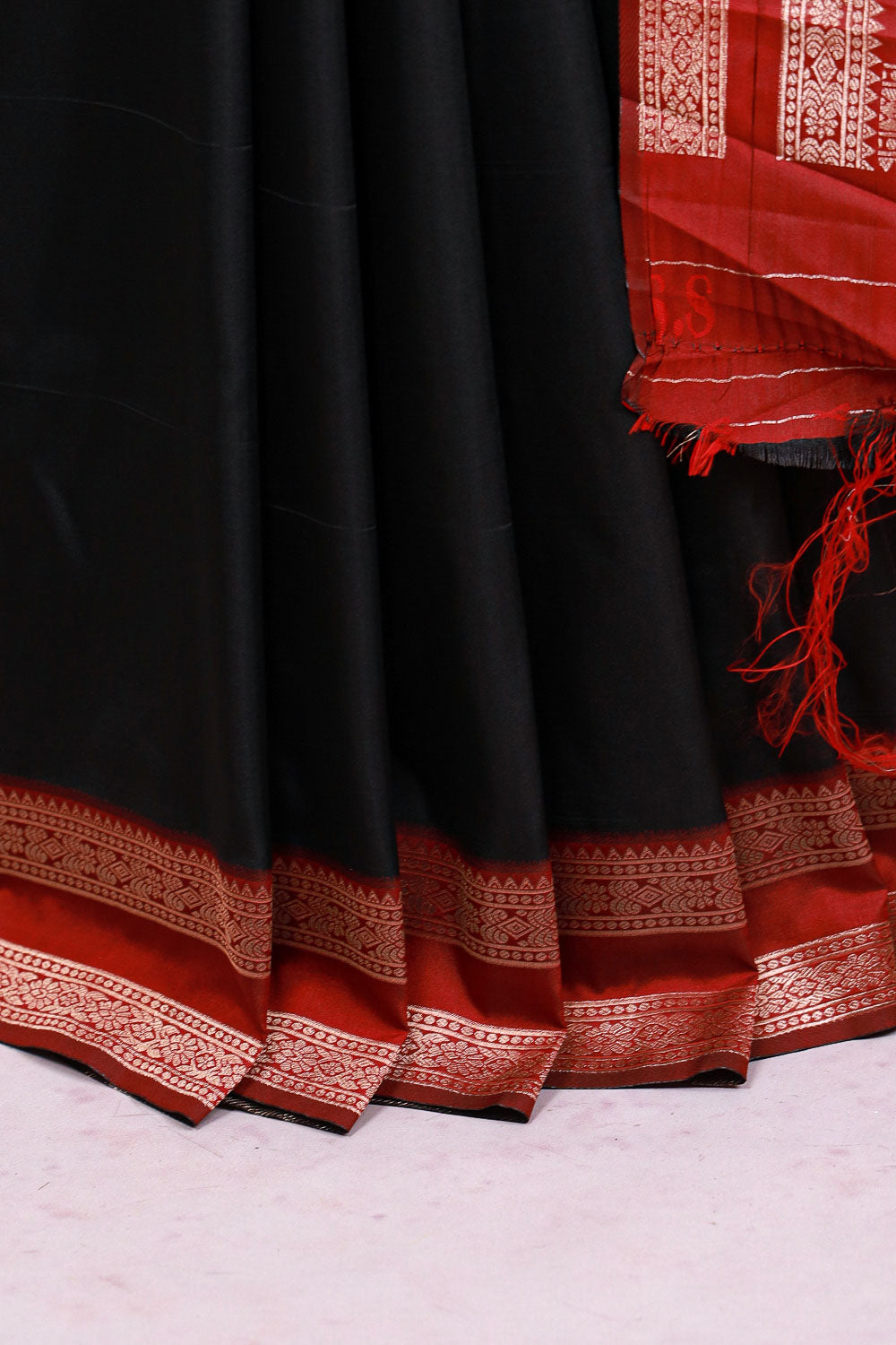Black Semi Silk Saree - Seematti