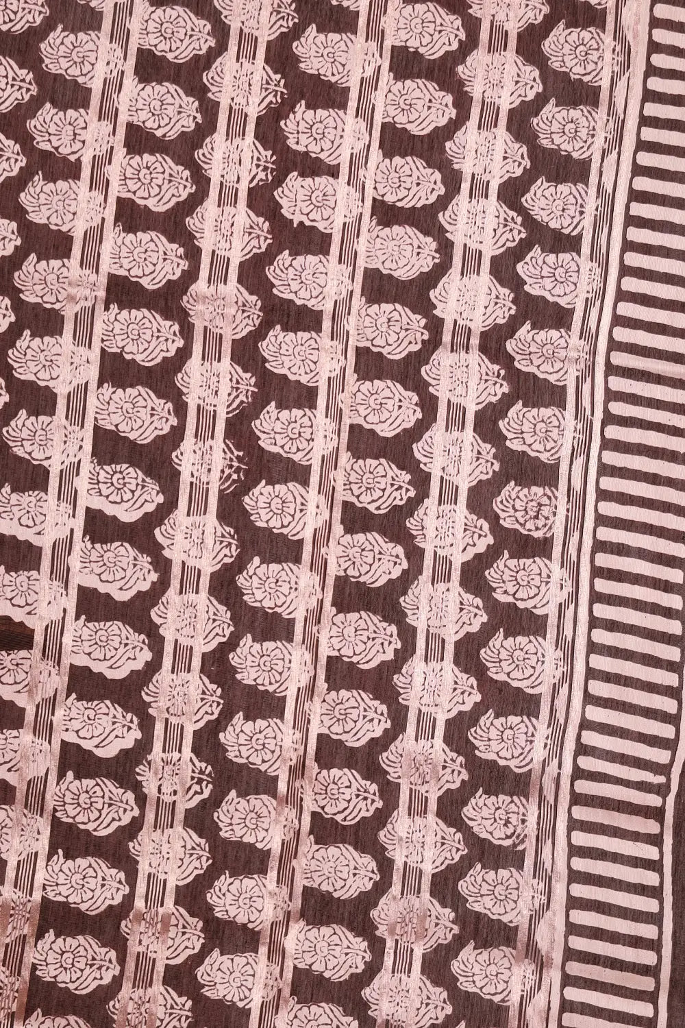 Rust Colour Semi Chanderi Saree