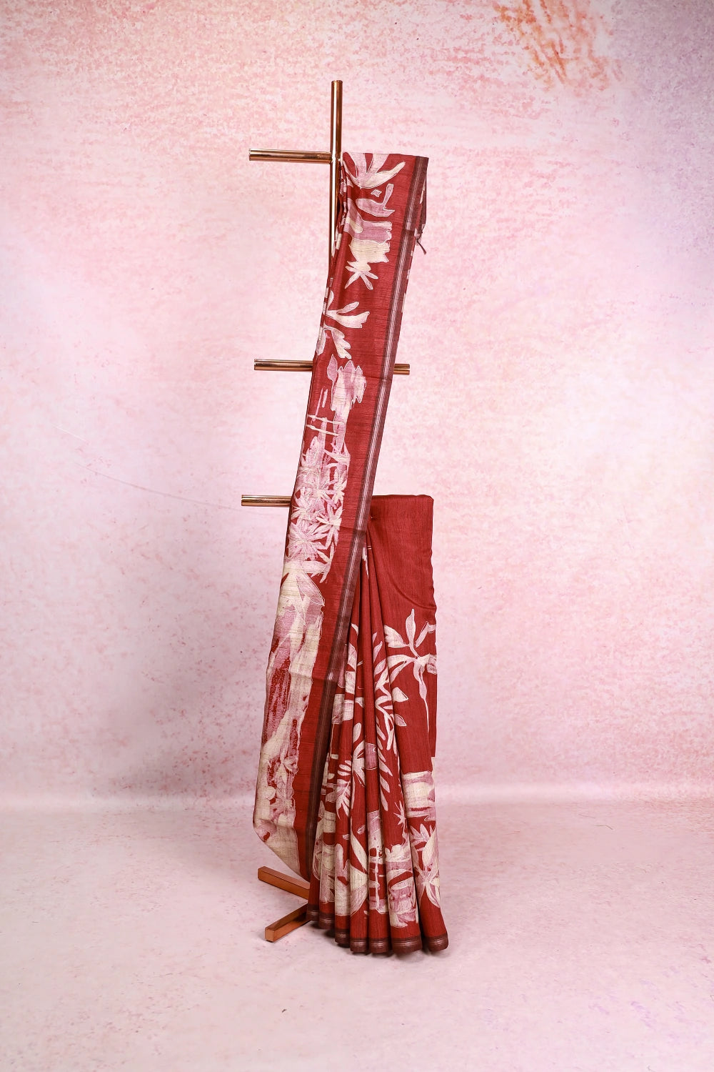Brown Tussar Jute Saree
