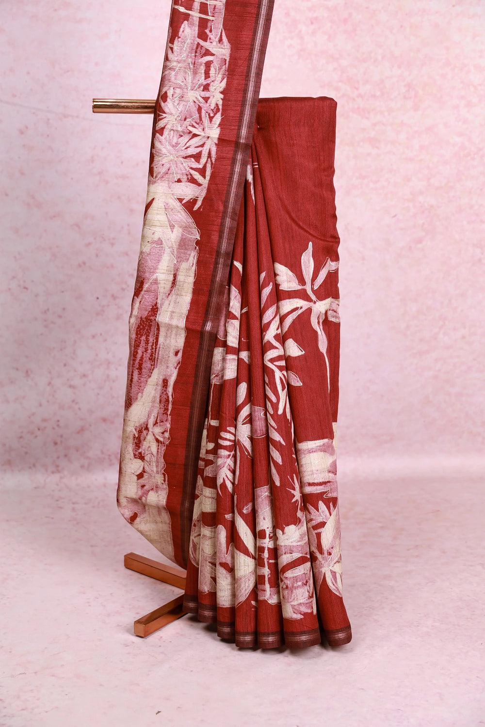 Brown Tussar Jute Saree