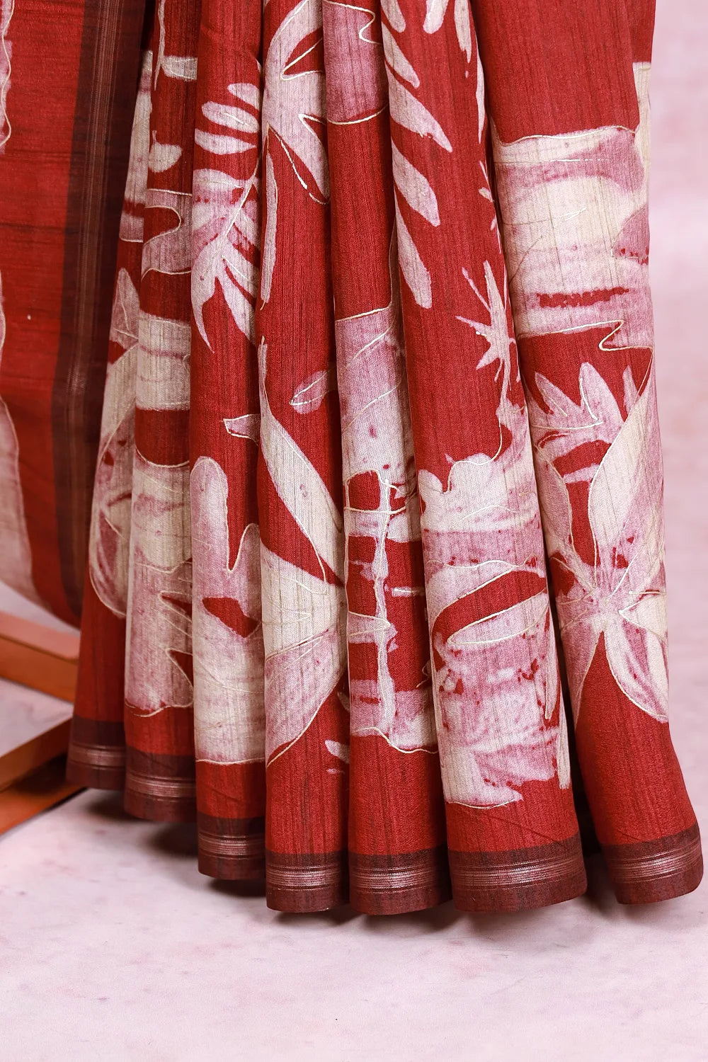 Brown Tussar Jute Saree