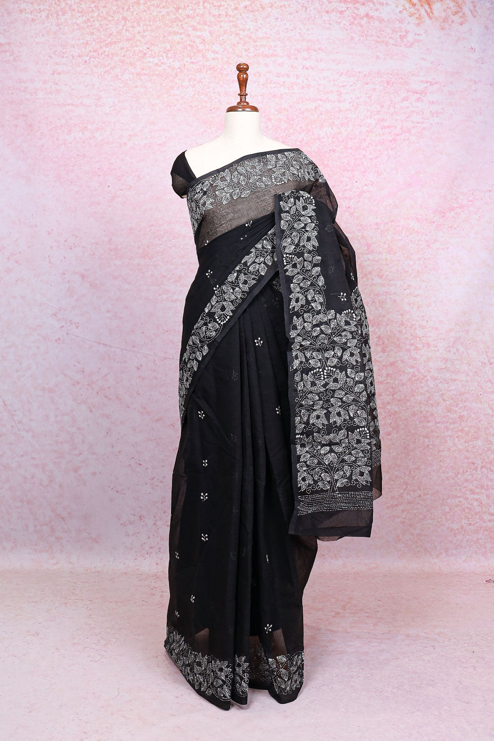 Black Cotton Saree
