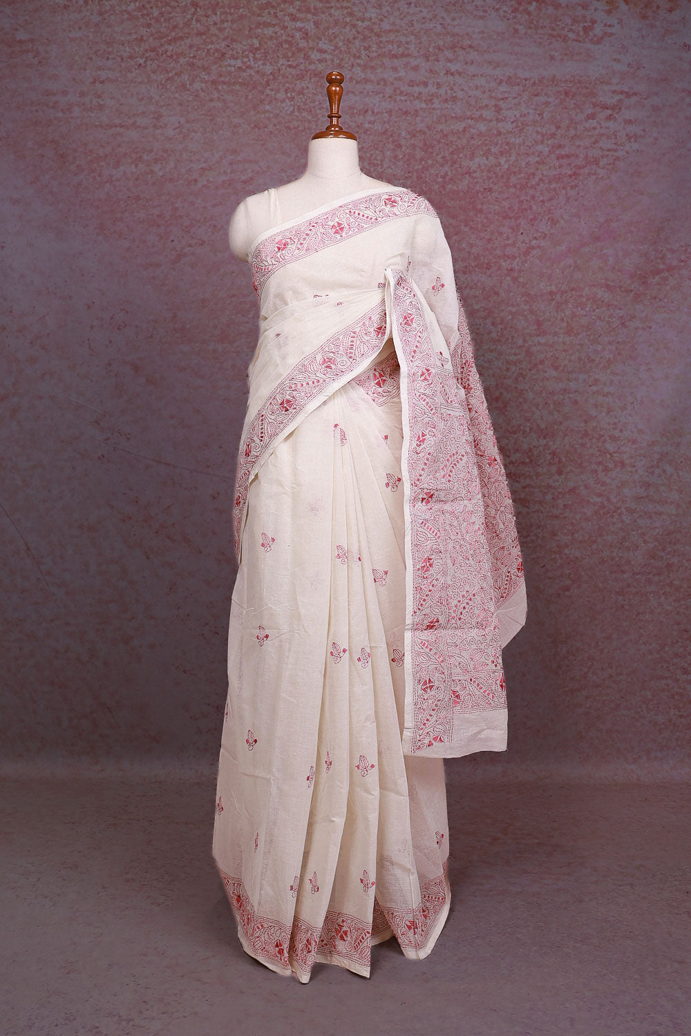 Off White Cotton Saree