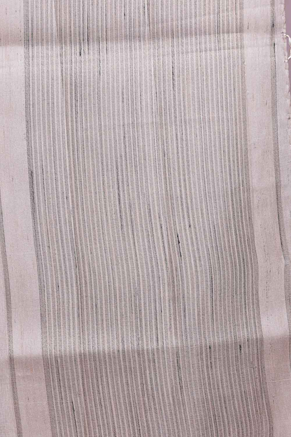 Cream Semi Tussar Saree