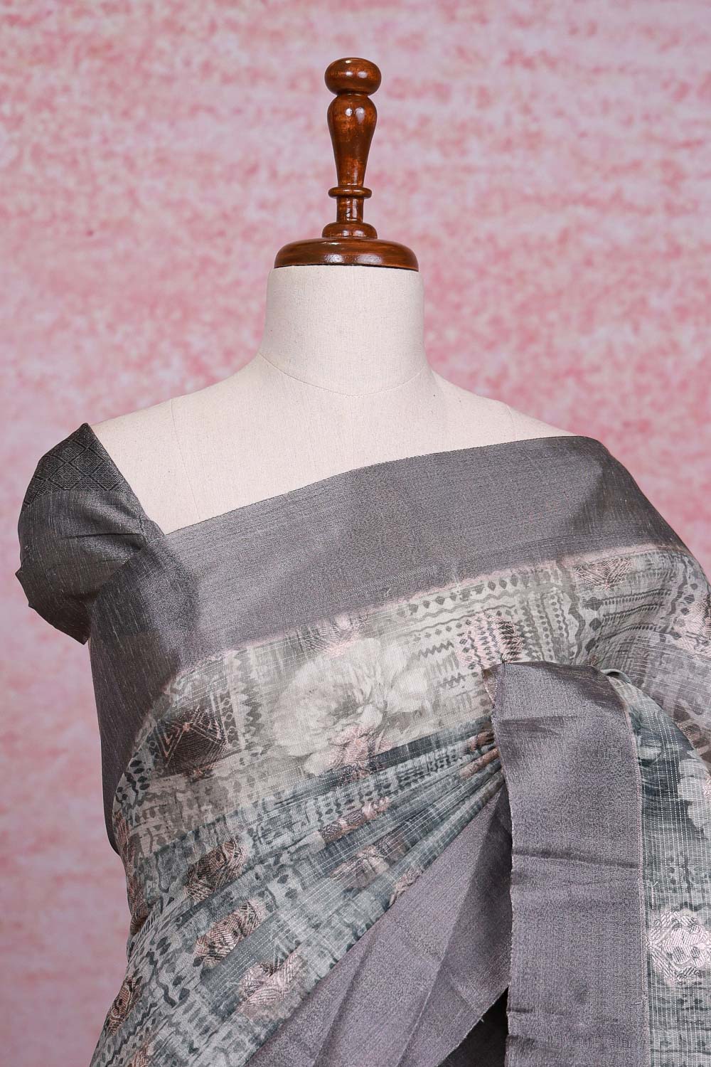 Ash Semi Tussar Saree