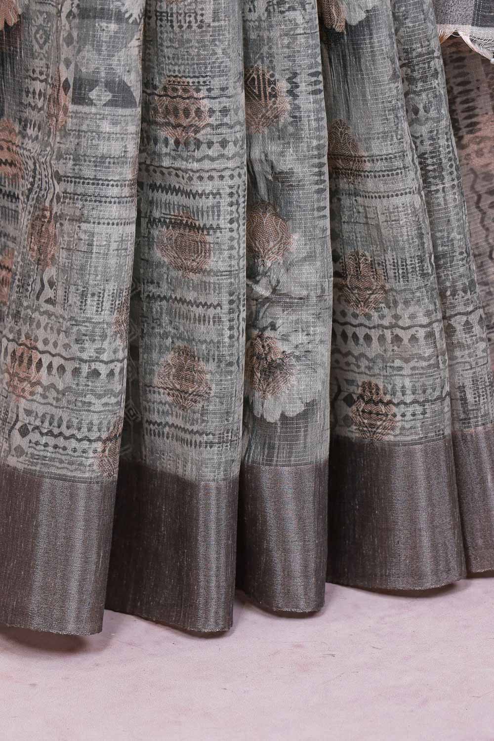 Ash Semi Tussar Saree