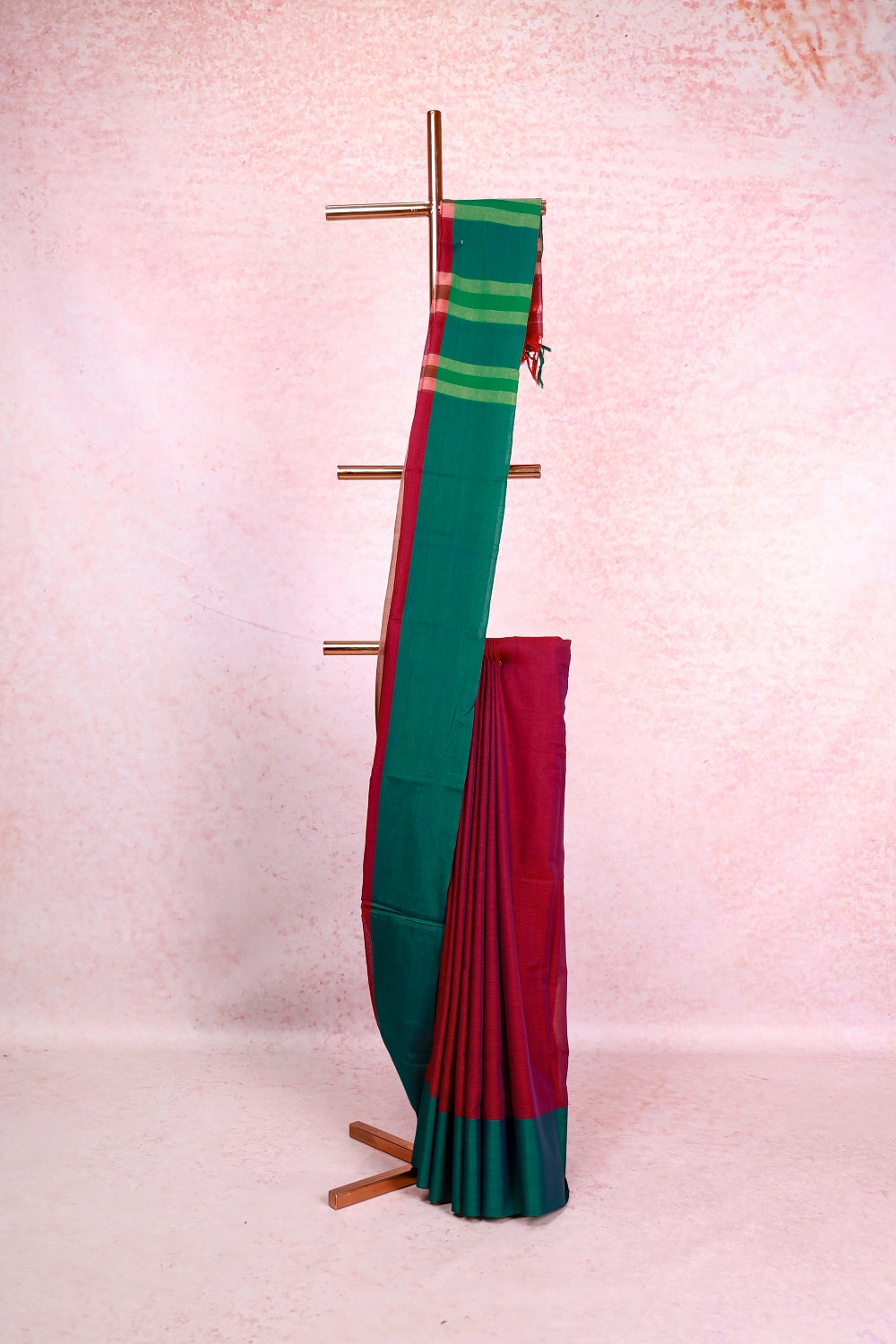 Magenta Mul Cotton Saree