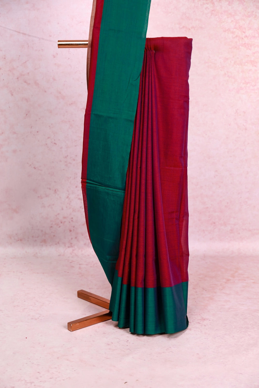 Magenta Mul Cotton Saree