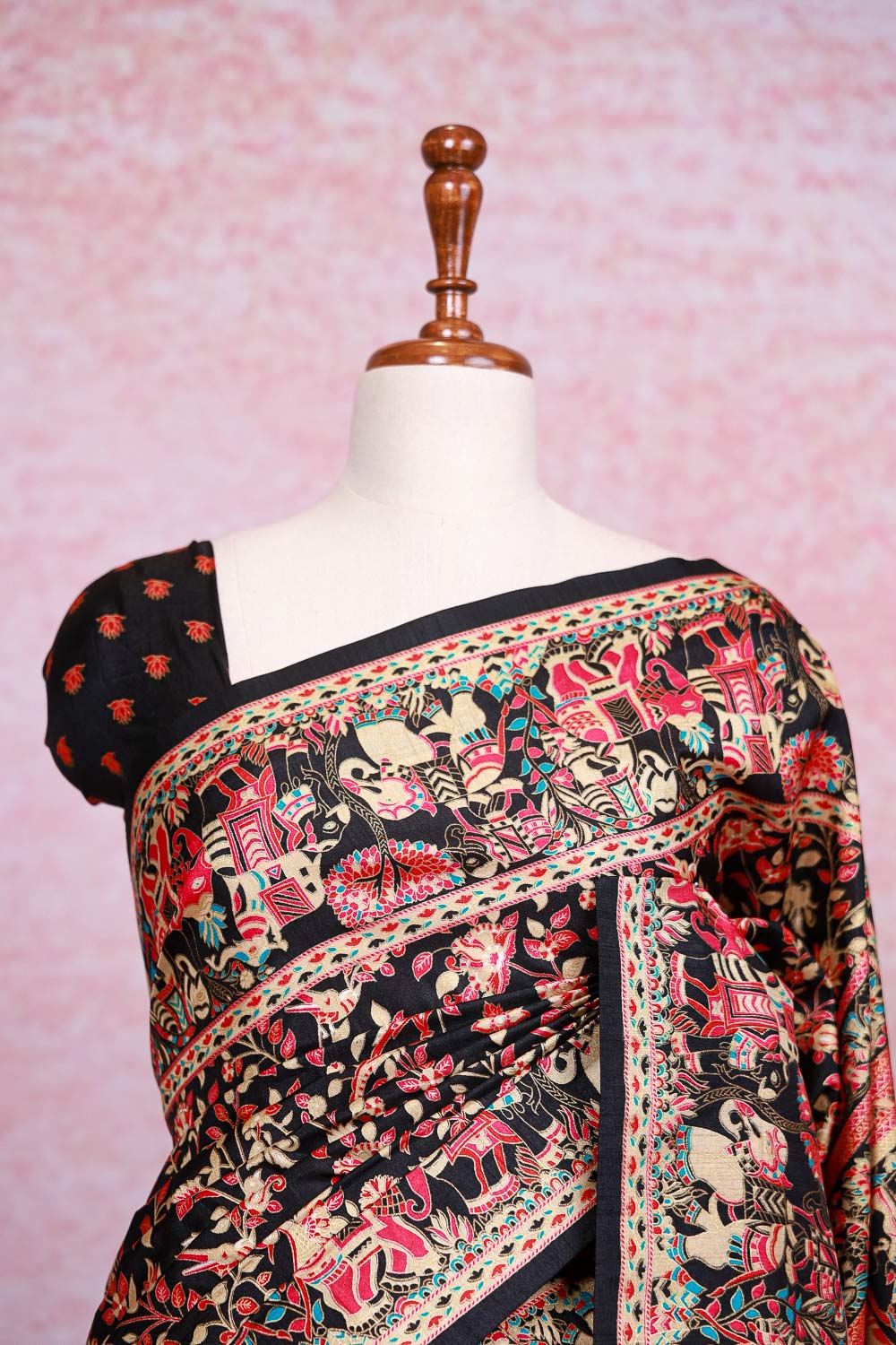 Black Semi Jute Saree