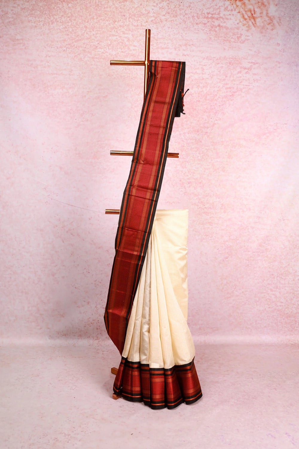 Cream Cotton Silk Saree
