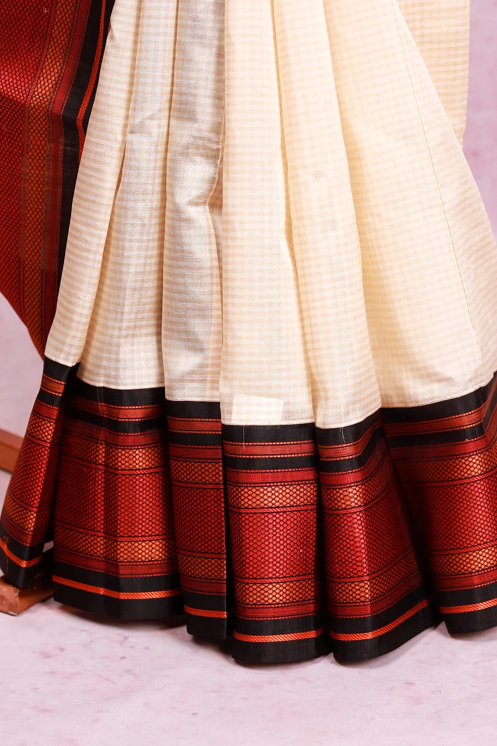 Cream Cotton Silk Saree