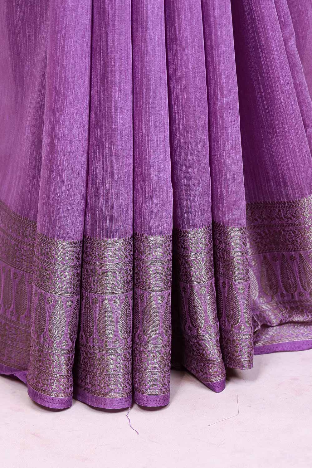 Lavender Semi Jute Saree