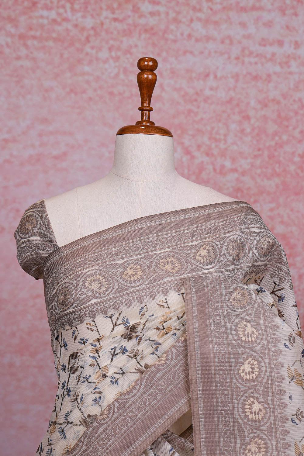 Cream Silky Kota Saree - Seematti